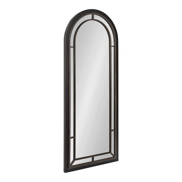 slide 2 of 8, Kate and Laurel Audubon Framed Arch Mirror 20x48 - Black