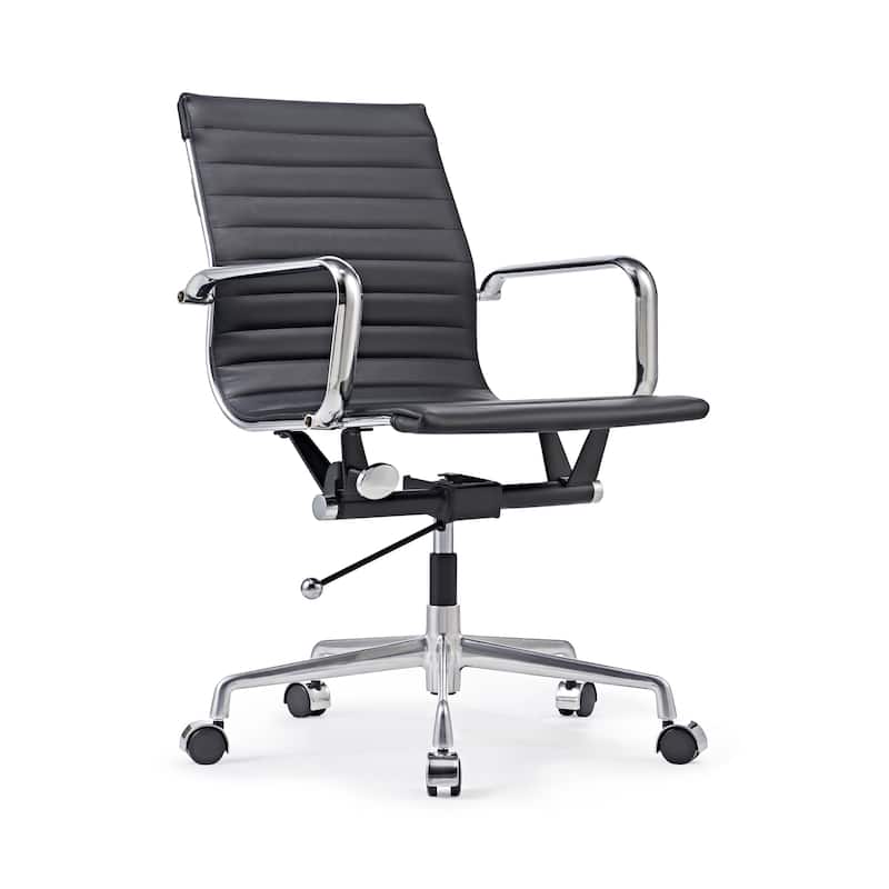 CAROCC Ribbed Computer Desk Office PU Chair Height Adjustable - N/A