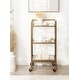 preview thumbnail 6 of 13, Kate and Laurel Blex 2-Shelf Glass and Metal Rolling Bar Cart