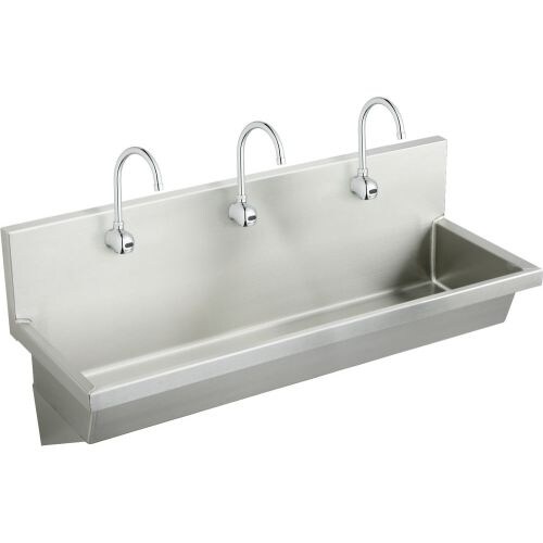 Elkay Ewma7220sactmc 72 Single Basin Wall Mounted Stainless Steel Utility Sink With Commercial Faucets 3 Includes Strainer