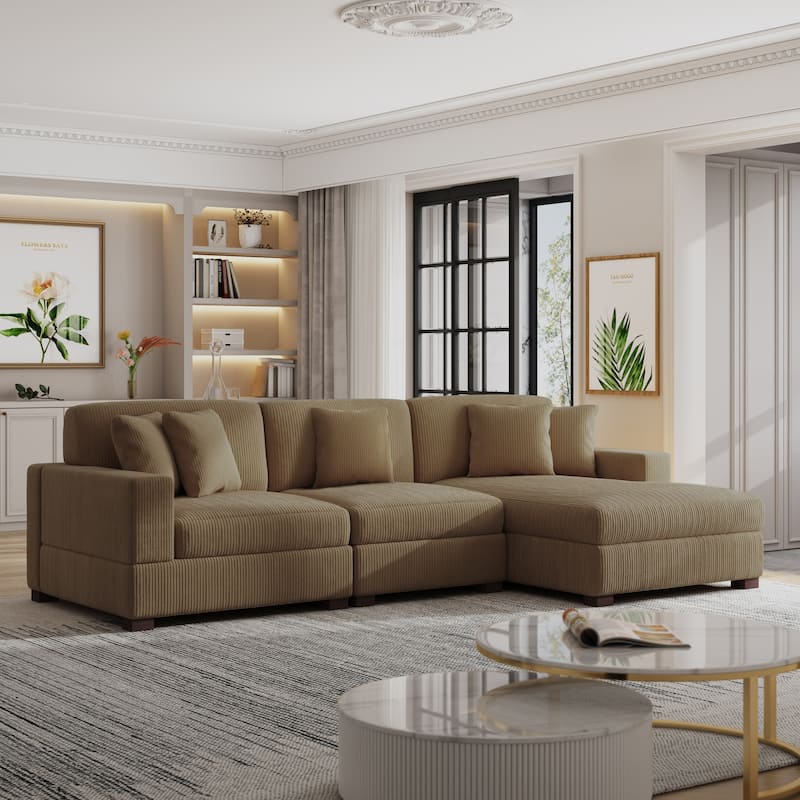 Oversized Modular Sectional Sofa Set with Pillows for Living Room