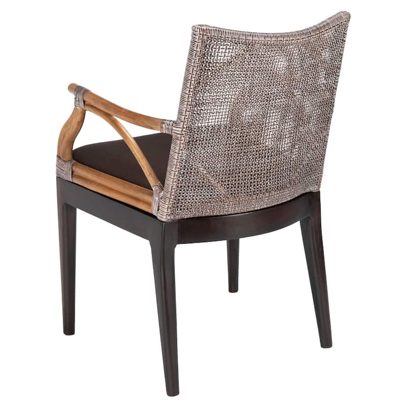 SAFAVIEH Vasatha Tropical Coastal Cushion Arm Chair - 21.5" W x 23.5" L x 32.3" H - 22"Wx24"Dx32"H