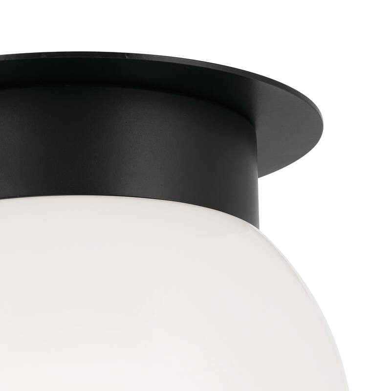 Kichler Lighting Albers 8 in. 1-Light Black Round Flush Mount Light
