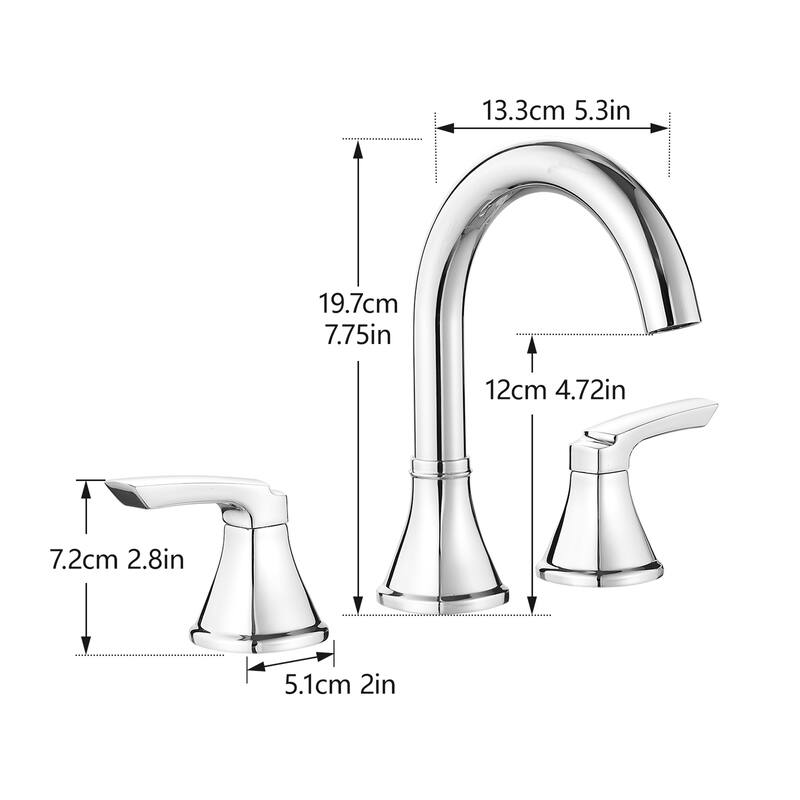 8 Inch Widespread Bathroom Faucet for Sink Deck Mounted Lavatory Vanity Faucet 2 Handle Bathroom Sink Faucet with Pop-up Drain