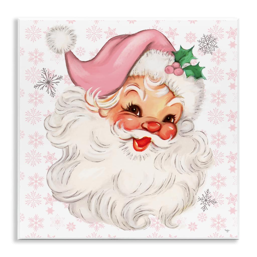 Stupell Pastel Vintage Jolly Santa Wall Plaque Art Design By Mollie B.