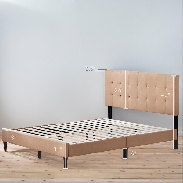 Copper Grove Ayrum Upholstered Bed Frame with Square Tufted Headboard Bed Bath Beyond 29821596