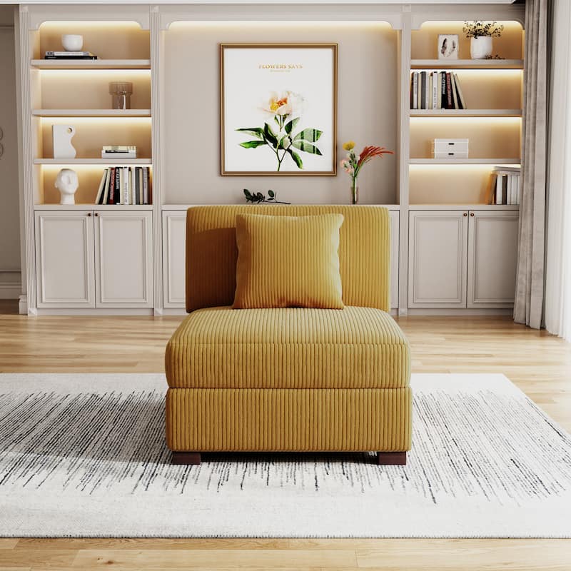 Corduroy Armchair Sofa Corner Chairs With Pillows