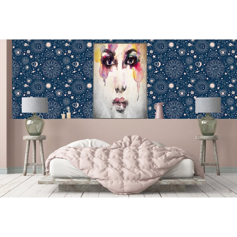 Space Galaxy Constellation Removable Wallpaper - 24'' inch x 10'ft