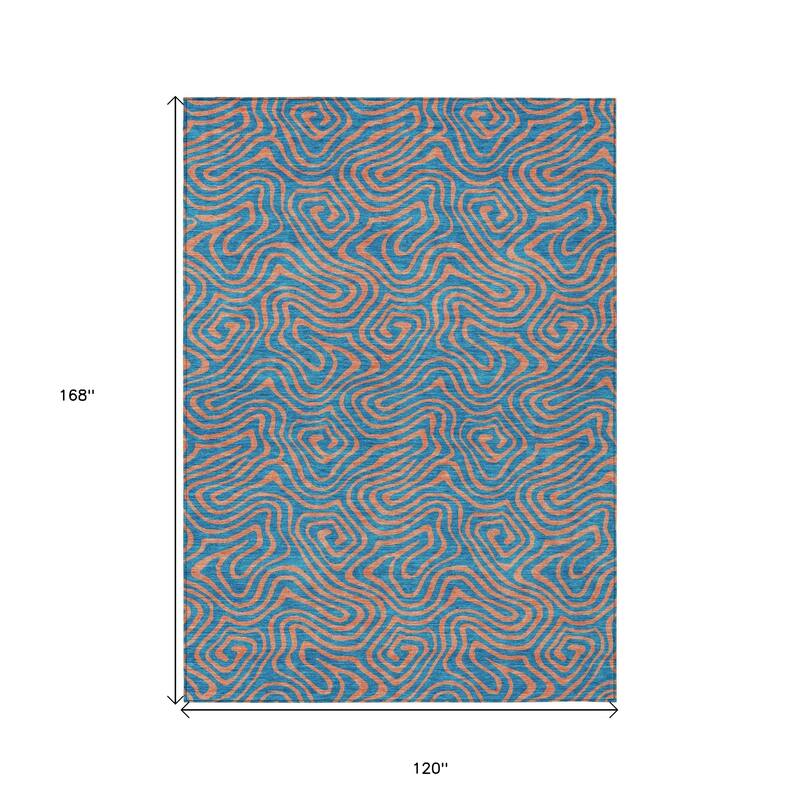 HomeRoots Abstract Transitional Rectangle Outdoor Rug