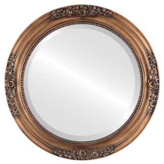 Versailles Framed Round Mirror in Sunset Gold