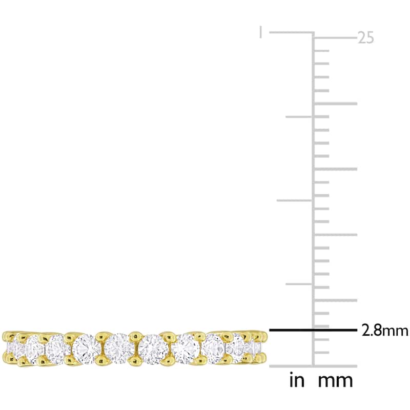 Miadora 1 1/10ct TGW Created White Sapphire Anniversary Band Yellow Silver