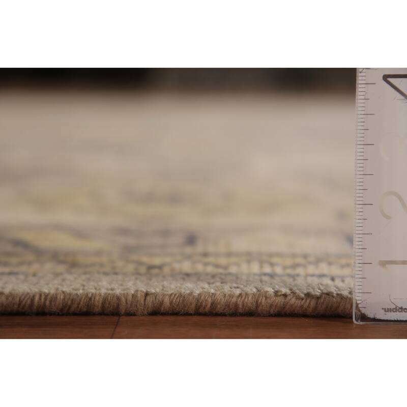 Brown Transitional Oushak Indian Area Rug Handmade Wool Carpet - 9'2"x 11'8"