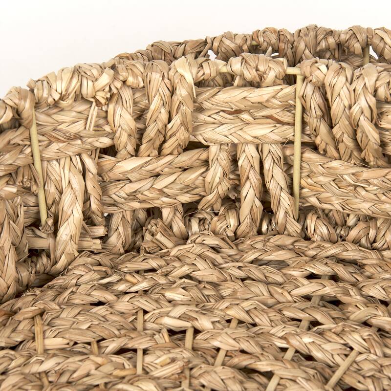 Haini Brown Seagrass Trays With Handles (Set of 2) - 26.0L x 16.1W x 3.9H