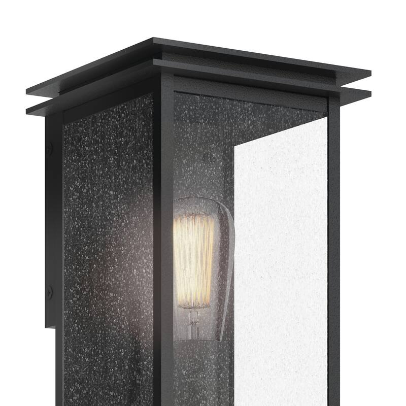 Kichler Lighting Arkville 10 Inch 1 Light Outdoor Wall Light with Clear Seeded Glass in Textured Black - Textured Black