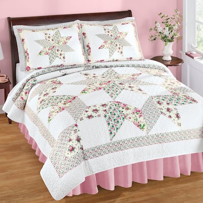 Ellie Rose Design Star Pattern Vermicelli Stitching Quilt