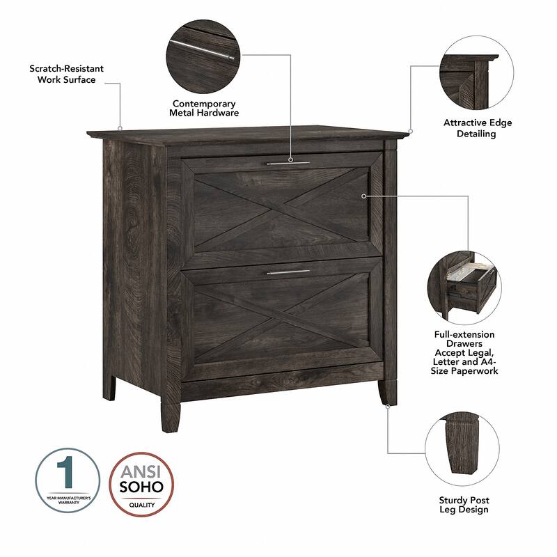 Key West 54W Computer Desk with Storage and Cabinet by Bush Furniture