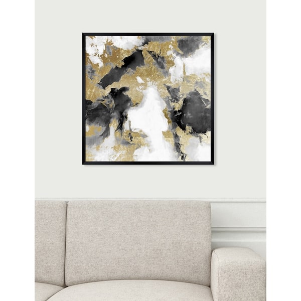 Oliver Gal Explosive Shade White And Gold Abstract Framed Wall Art This stunning off white, grey and silver industrial style design would look fantastic as a feature wall or used throughout a room. oliver gal artist co