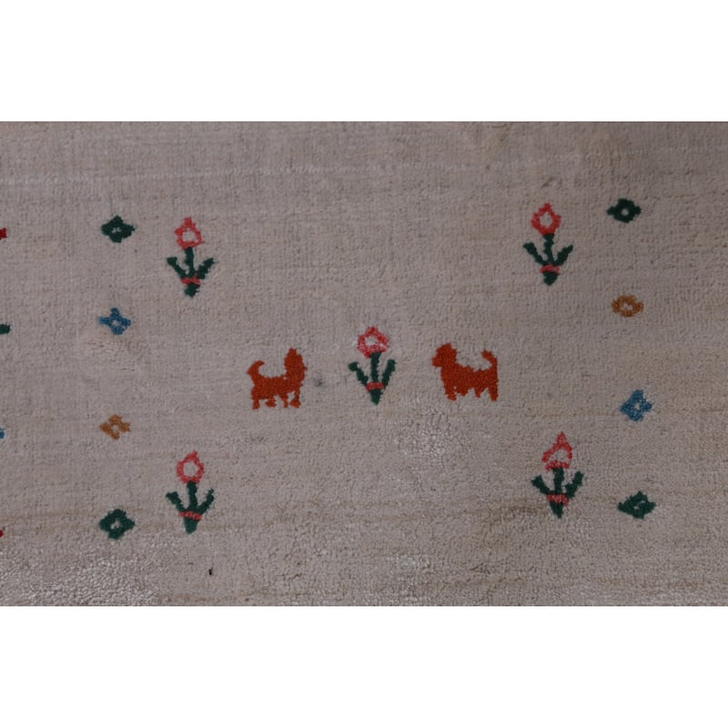 Hand Knotted Oriental 100% Wool Carpet Tribal Tribal Greys & Charcoal Gabbeh Area Rug - 9' 11'' X 8' 1''
