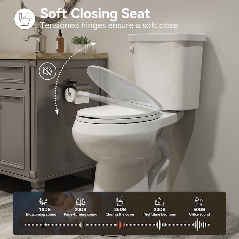 HOROW 21 in. Tall 2-Piece Round Toilet in White with Comfortable Chair Height Seat and 1000g Powerful Flush - 21 Inch