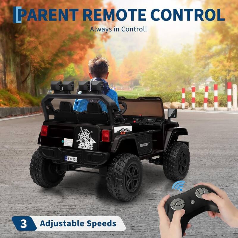 2 Seater Electric Toys Ride On Car with Remote Control, Vehicles for Kids