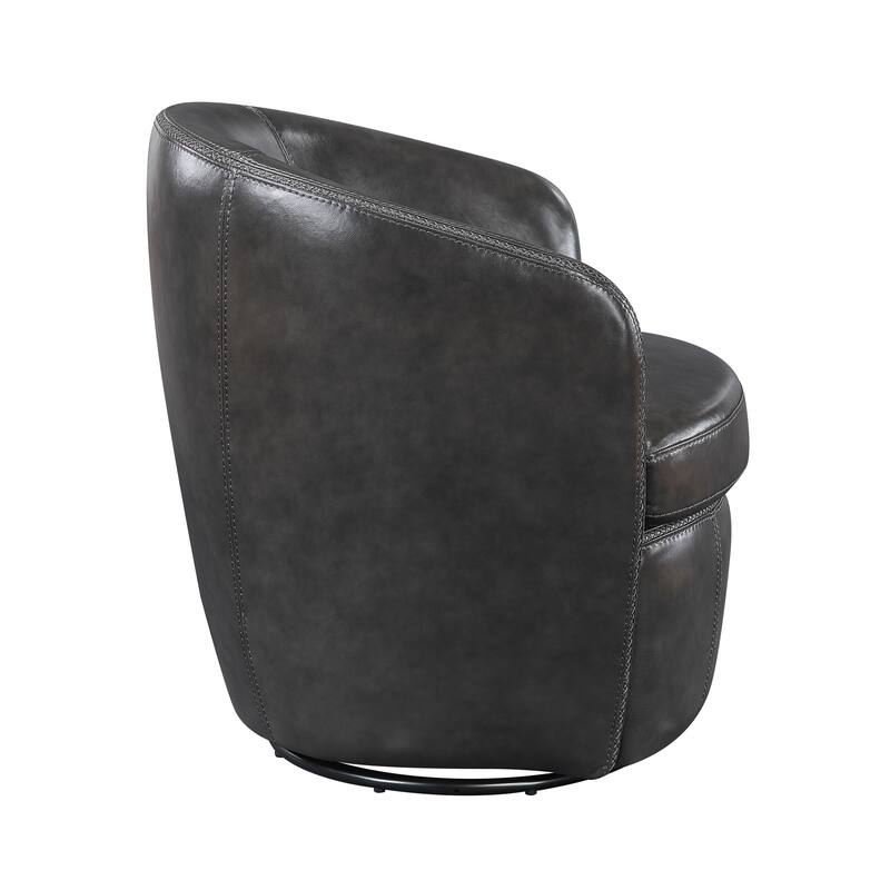 Ellis 31" Leather Swivel Chair - 360-Degree Swivel