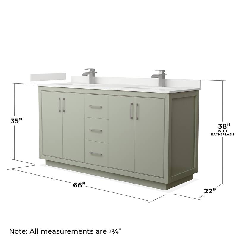 Wyndham Collection WCF111166D-QTZ-UNSMXX Icon 66" Free Standing Double
