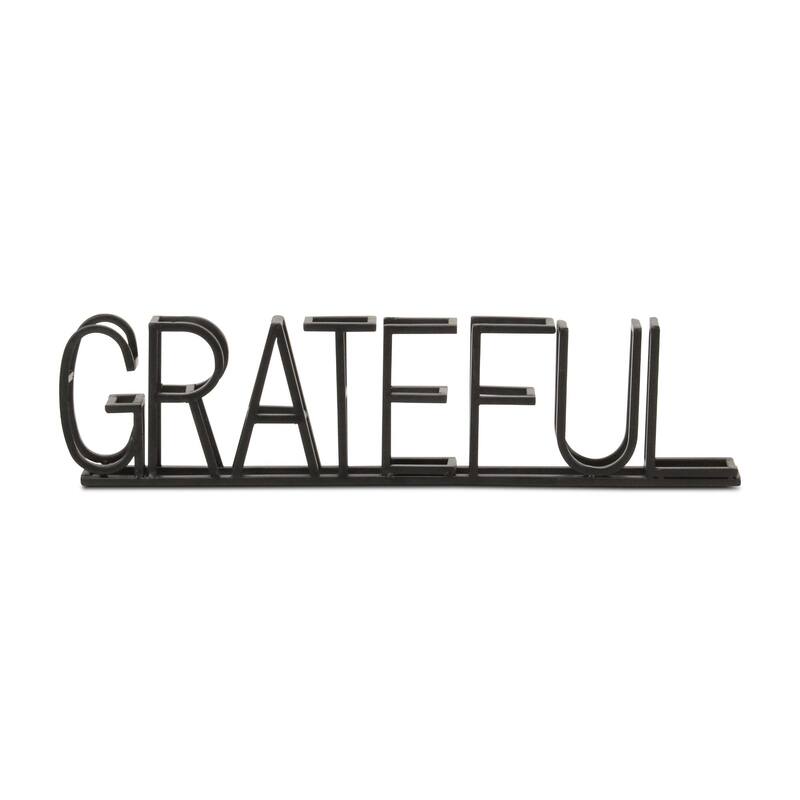 Double Row Grateful Sign - 16.5" - Black