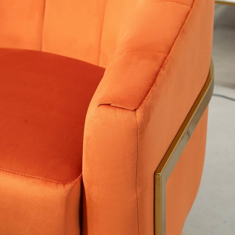 Modern Accent Armchair Luxury Gold Frame and Multi-colored Velvet Material Infuse Elegant Flair