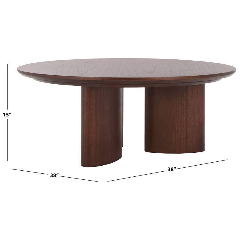 SAFAVIEH Couture Barnard Round Wood Coffee Table - 38"W x 38"D x 15"H