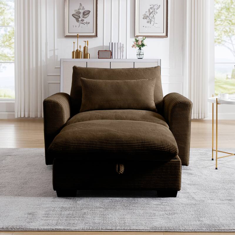 Corduroy Sofa Couch, Modular Couch with Storage Ottoman,Couch Deep Seat Couches for Modern Living Room/Apartment/Office