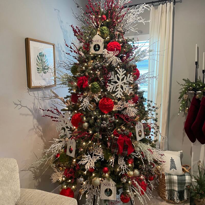 8" White Wooden "JOY" With Red Bell Christmas Ornament