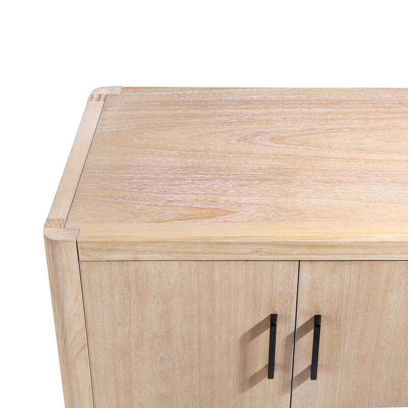 4-Door Wooden Sideboard Cabinet, Multi-Functional Hallway Sofa Table, Large Storage Cabinet with Shelves for Living Room