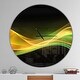 preview thumbnail 1 of 8, Designart '3D Gold Green Wave Design' Oversized Modern Wall CLock