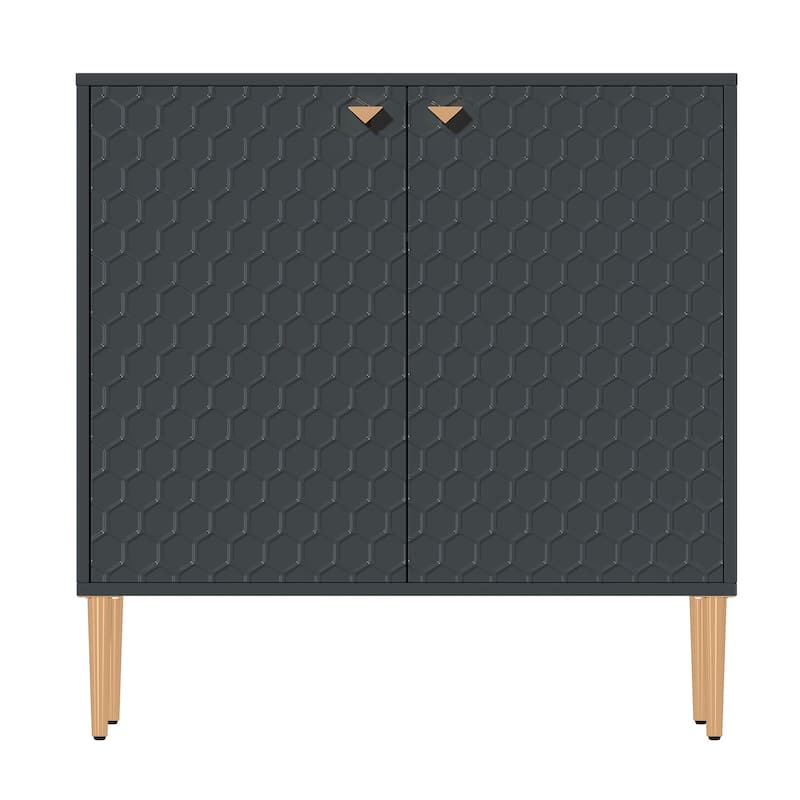 Hexagonal Pattern 2-door Storage Cabinet Buffet Cabinet Sideboard