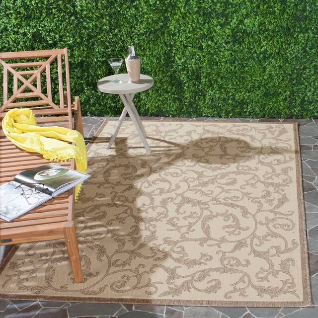 SAFAVIEH Courtyard Darline Indoor/ Outdoor Waterproof Patio Backyard Rug - 9' x 12' - Natural/Brown