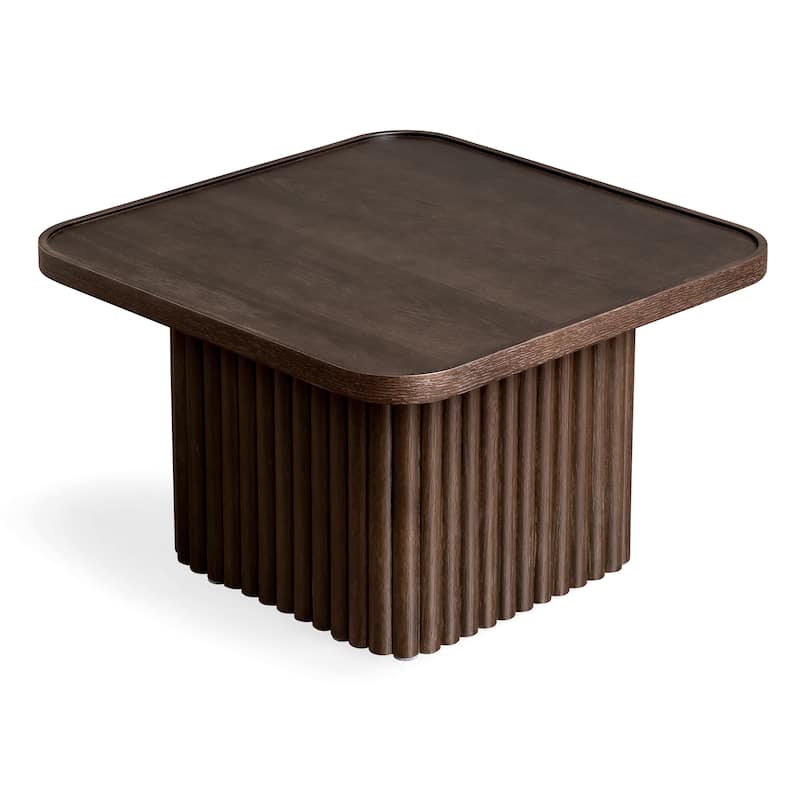 Pedestal Coffee Table with Fluted Base
