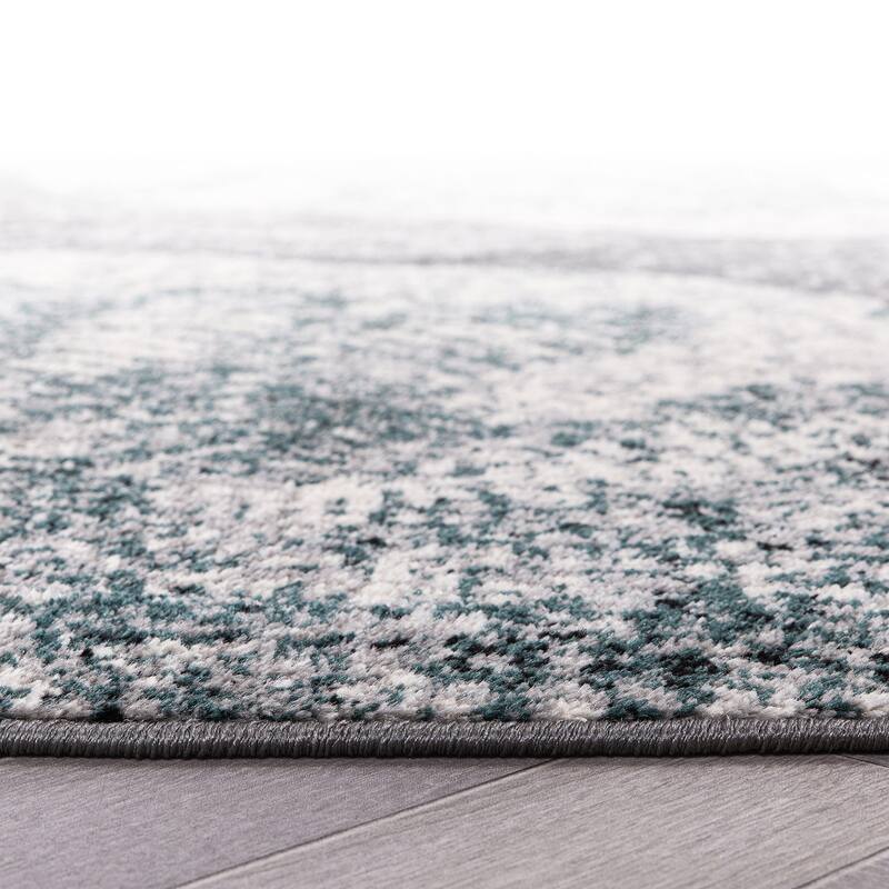 World Rug Gallery Contemporary Floral Design Black Area Rug