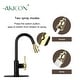 preview thumbnail 12 of 13, Two-Tone Matte Black & Rose Gold Kitchen Faucet with Deck Plate, Single Level Handle and Pull Down Sprayer