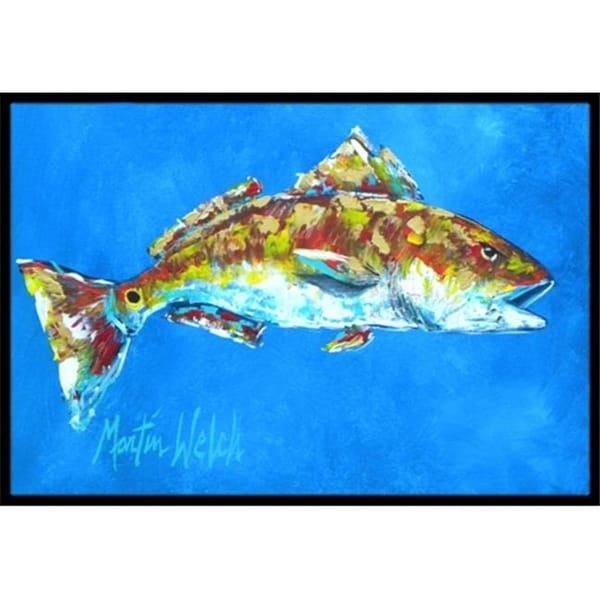 Carolines Treasures MW1098MAT 18 x 27 in. Fish-Red Fish Seafood Two Indoor & Outdoor Doormat