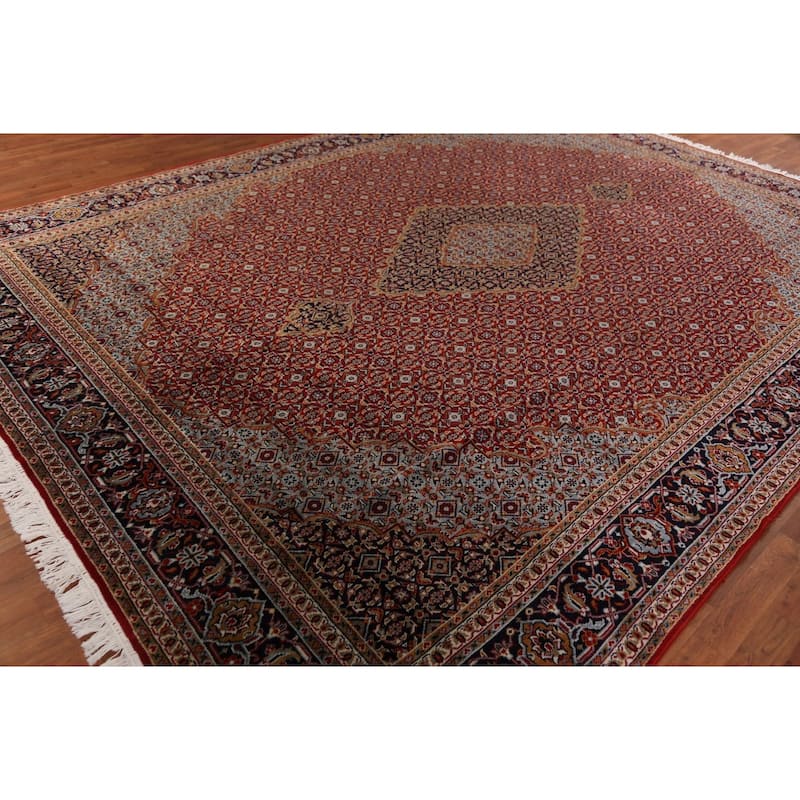 Geometric Red Tabriz Turkish Area Rug Machine Made Carpet - 9'8"x 12'10"