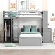 preview thumbnail 77 of 90, Modern Style Wooden Loft Bed with a Twin Size Stand-alone Bed, Shelves, Desk and Wardrobe Grey - Twin