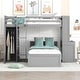 preview thumbnail 1 of 7, Twin size Maximized Space Loft Bed with Twin size Stand-alone bed, Shelves,Desk,and Wardrobe,No Box Spring Required-Gray Gray