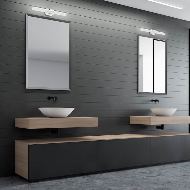 Eglo Palmital 1-light Chrome LED Vanity Light with Satin Acrylic