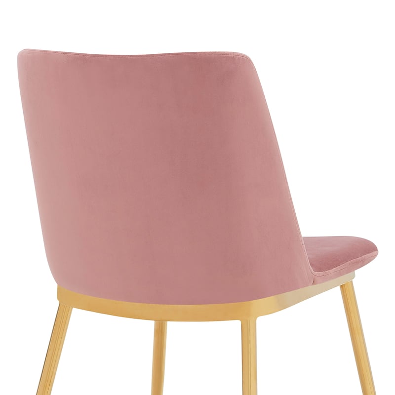 Messina Retro Velvet Dining Chairs with Gold Legs - Set of 2