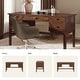 preview thumbnail 19 of 18, Seraf Transitional 56" Wooden Desk with Hidden Drawers and Concealed Cable Hole by HULALA HOME