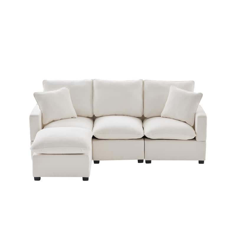 Modern Chenille Multi-Seat Sectional Sofa