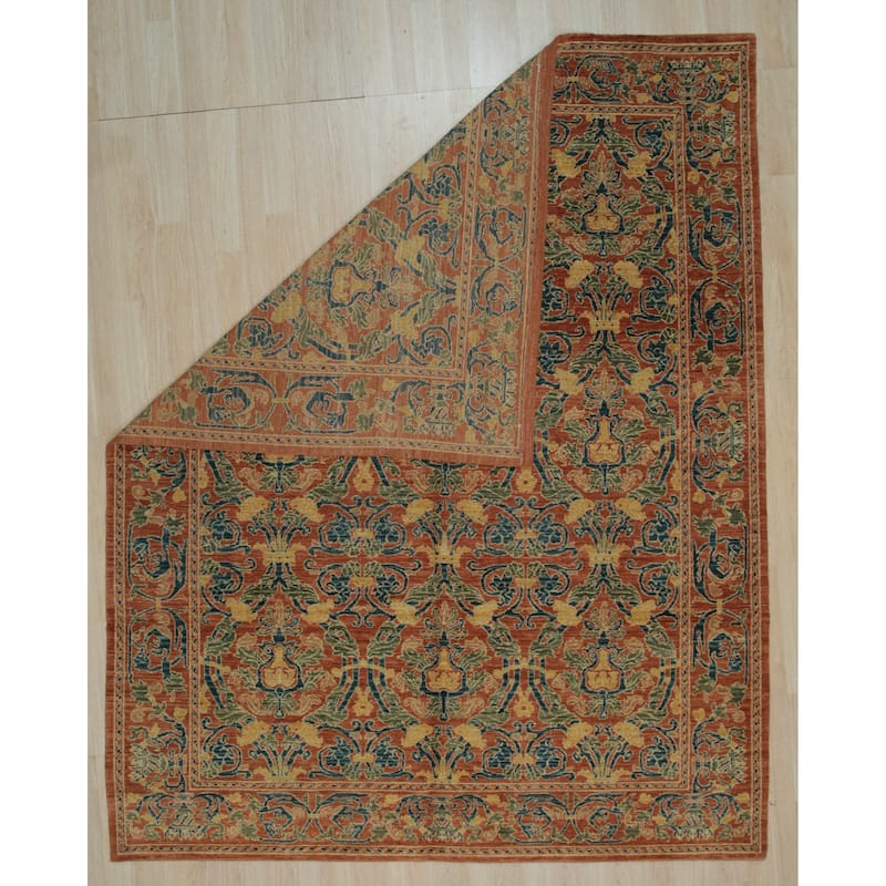 Red transitional Spanish Style Rug, Beautiful Spanish Area Rug