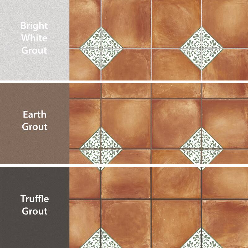 Merola Tile Sentier des Ocres Deco Green 7-7/8" x 7-7/8" Porcelain Floor and Wall Tile