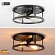 preview thumbnail 18 of 49, 2-Light Black Farmhouse Flush Mount Ceiling Light-2 Pack BLACK-2Pack