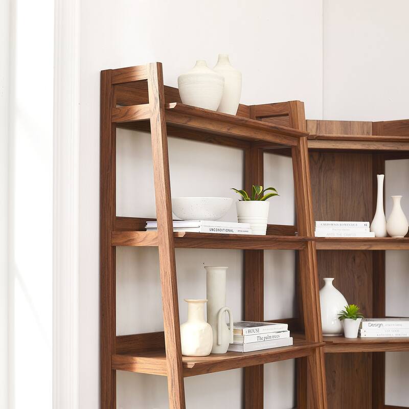 Bixby 3-Piece Corner Bookshelf Set with Wide Bookshelves